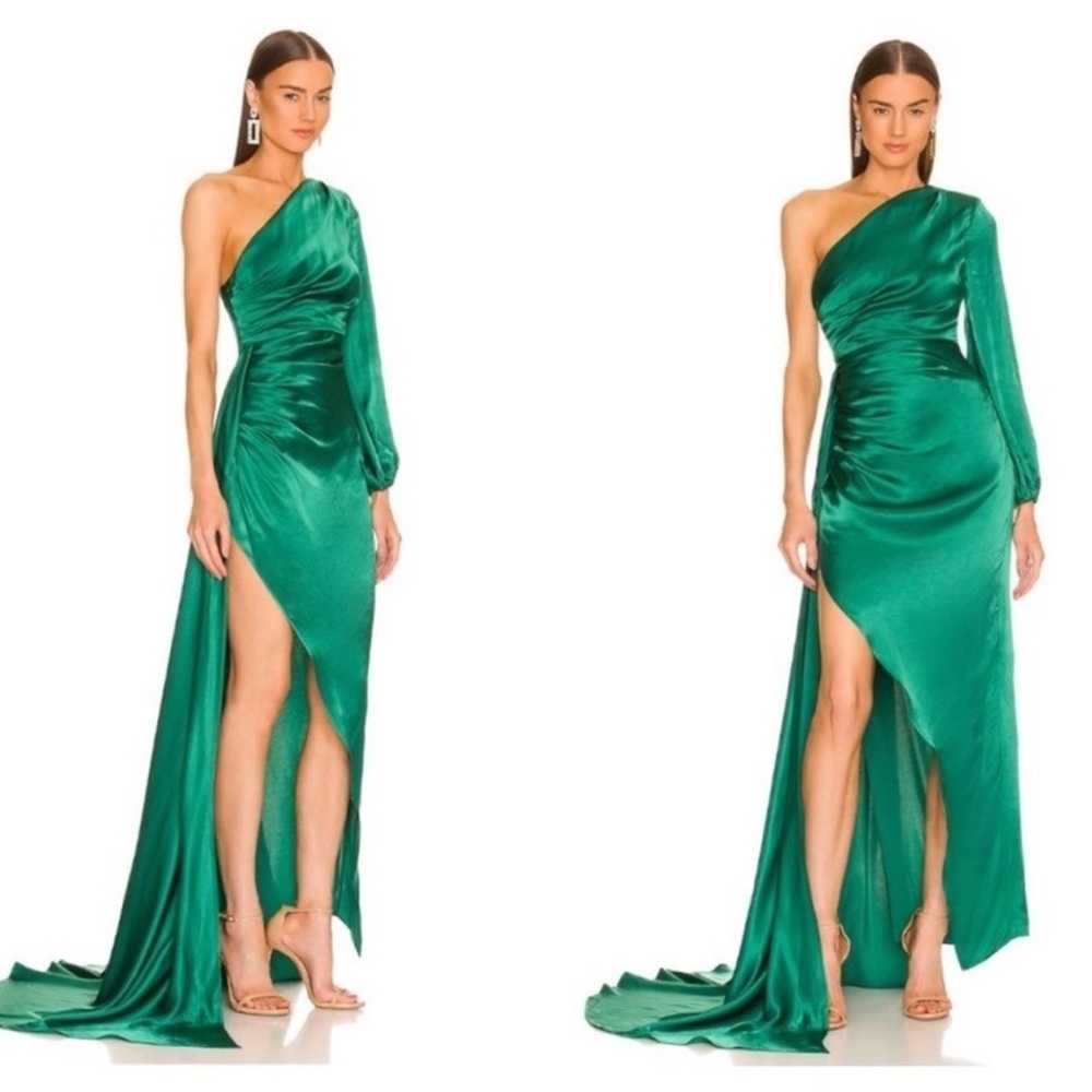 Michael Costello Heather Gown in Green